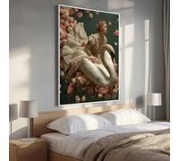 Diamond Painting Kits Femme Fleur, 5D DIY Diamond painting Adulte Art Cristal Broderie Peintures Diamant Arts Artisanat pour Débutant Enfants Home Office Décoration Murale, Cadeaux 50x70cm PjY943 K-U