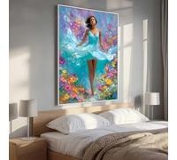 Diamond Painting Kits Fleur Femme, 5D DIY Diamond painting Adulte Art Cristal Broderie Peintures Diamant Arts Artisanat pour Débutant Enfants Home Office Décoration Murale 100 x 135 cm PjY2599 J-E