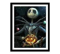 Diamond Painting Kits Full Drill DIY 5D Diamond Embroidery Large Size Jack Skellington 25x30cm/10*12in Cross Stitch Adult/Kid Handcraft Paste Crystal Rhinestone Diamond Art Living bedroom Wall Decor
