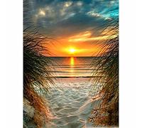 Diamond Painting Kits Full Drill DIY 5D Diamond Embroidery Large Size Sunset Beach 50x70cm/20*28in Cross Stitch Adult/Kid Handcraft Paste Crystal Rhinestone Diamond Art Craft Living bedroom Wall Decor