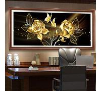 Diamond Painting Kits Full Drill Grand Format Rose d'or,DIY 5D Broderie Diamant Peinture Complet Cristal Strass Broderie Point De Croix Art Crafts for Home Wall Decor Gifts 60x120cm/24x48inch T5768