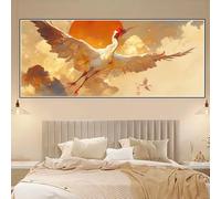 Diamond Painting Kits pour Adulte, 30x70cm Grand Format Broderie Diamant Kit Complet, DIY Japon Kits de Peinture Diamant, 5D Strass Point de Croix Mosaique Kit, Décor Créatifs Cadeau (Grue) Z-S1212