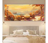 Diamond Painting Kits pour Adulte, 40x120cm Grand Format Broderie Diamant Kit Complet, DIY Bord De La Mer Kits de Peinture Diamant, 5D Strass Point de Croix Mosaique Kit Cadeau (Terrasse) Z-S1250