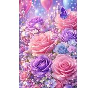 Diamond Painting Kits pour Adulte Débutants Roses, DIY Fleurs brillantes Round Full Drill Diamant painting, 5D Peinture Diamant Kit Complet, Point de Croix Cristal Cadeau diamond Art kits 18x26in