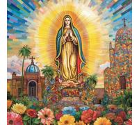 Diamond Painting Kits pour Adultes Jésus Sainte Prière Marie DIY Diamond Art Kit Complet Rond Perceuse Cristal Acrylique Perles Brillantes Peinture par Diamant Dot Gem Arts Kits pour Décoration Murale