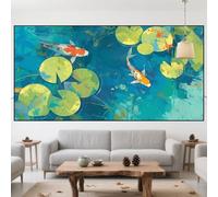 Diamond Painting Koï Diamond Painting Enfant Poisson Activité Manuelle Adulte Débutant Peinture Diamant,2025 Nouveau DIY 5D Mosaique Broderie Diamant Point de Croix pour Décor Cadeau 30x80cm QO-1060