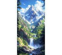 Diamond Painting La cascade, forêt Diamond-Painting Noel, Peinture Diamant Adulte Débutant, Activite Manuelle Adulte, Loisirs Créatifs Adultes, Diy Kit Complet Canevas, Maison Décoration 20x40cm W-742