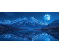 Diamond Painting La Lune XXL DIY Diamond Painting Grand Format 100x200cm Adulte Activité Manuelle 5D La Montagne Diamant Loisirs Créatifs Broderie Diamant Complet Artisanat Décoration Murale f-775