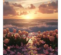 Diamond Painting La mer, Diamond Painting Adulte fleur Kits, Canevas Enfant Peinture Diamant, Broderie Diamant Loisirs CréAtifs Adultes Pour Decoration Chambre, IdéAl Cadeau Femme 45x45cm 5-106