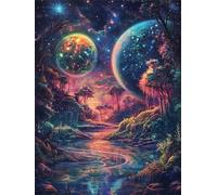 Diamond Painting La planète, Diamond Painting Enfant Couleur, Loisirs Créatifs Adultes, Broderie Diamant Kit Complet, Cristal Art Kit, Décoration Murale de la Maison, Cadeau Unique 90x120cm f-647