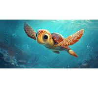 Diamond Painting La tortue Kits, DIY Diamond Painting Adulte Enfant La mer, Carré Full Drill Diamant Loisirs CréAtifs Adultes, Peinture Diamant Cristal Art, Adapté à automne Cadeau 100x200cm g-253
