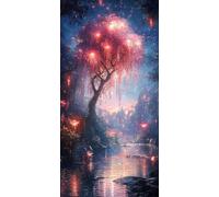 Diamond Painting Lacs, Arbre De Vie DIY Diamond Painting Adulte Enfant Débutants, Diamond-painting Peinture Diamant Broderie Diamant Strass Point de Croix pour Décoration Murale Maison 80x160cm R-141