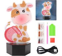 Diamond Painting Lampe 5d B?Uf,Led Diamond Painting Enfant Creatif,7 Couleurs Veilleuse Pour Enfants,Bricolage Veilleuse Pour Filles Et Garçons Chambre Décor Cadeaux Anniversaire[Vei9271138]