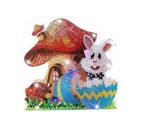 Diamond Painting Lampe de décoration de Pâques, peinture diamant lapin de Pâques avec lumière LED, kit de peinture diamant, kit de peinture diamant, peinture au printemps, peinture diamant pour