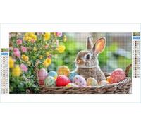 Diamond Painting Lapin Diamond Painting Adulte Grand Format 90x180cm Fleur Broderie Diamant Accessoires Complet, 5D Peinture Diamant Art Crafts Point de Croix Peinture Kit, Decoration Maison G1-979