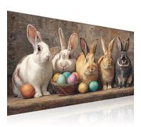 Diamond Painting Lapin Peinture Diamant Kit Complet Adulte Enfant Débutant, DIY 5D Pâques Broderie Diamant Grand Format 80x160cm Full Strass Art Mural Deco, Loisirs Créatifs Cadeau Femme 2Z-319