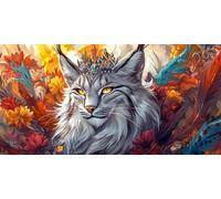 Diamond Painting Le Chat XXL DIY Diamond Painting Grand Format 25x50cm Adulte Activité Manuelle 5D Animaux Diamant Loisirs Créatifs Broderie Diamant Complet Artisanat Accessoires Décor Murale f-33
