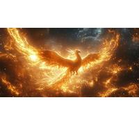 Diamond Painting Le Phoenix Activité Manuelle Adulte flamme Diamond Painting Enfant Broderie Point de Croix, 5D DIY Cristal Art Peinture Kit Dessin Adulte, pour Murale Décoration, 35x70cm a-157