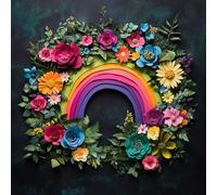 Diamond Painting Le Rainbow, Diamond Painting Adulte fleur Kits, Canevas Enfant Peinture Diamant, Broderie Diamant Loisirs CréAtifs Adultes Pour Decoration Chambre, IdéAl Cadeau Femme 45x45cm 5-46