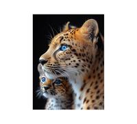 Diamond Painting Léopard Strass Peinture Numero Adulte Animal Cristal Art Canevas Kit Complet Adulte 55 x 40CM, Full Drill Kit Broderie Peinture Diamant pour Decoration Maison Cadeau Femme 258-2211
