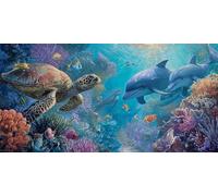 Diamond Painting Les Dauphins Diamond Painting Adulte Grand Format 25x50cm Diy Broderie Diamant Kit Complet La Tortue 5D Perle Diamant a Coller Strass Point de Croix Cristal Murale DéCoration J0P-317