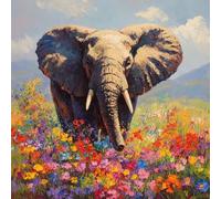 Diamond Painting Les éléphants, Diamond Painting Adulte plante Kits, Canevas Enfant Peinture Diamant, Broderie Diamant Loisirs CréAtifs Adultes Pour Decoration Chambre, Cadeau Femme 45x45cm 5-127