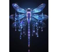 Diamond Painting Libellule, 5D Diamond Painting Adulte RêVe, DIY Activité Manuelle Adulte, Broderie Diamant Artisanat Strass Point de Croix Kit, pour Décoration Murale Maison Cadeau 100x135cm V-2337