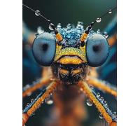 Diamond Painting Libellule Kit Diamond Painting Adulte Insecte Peinture Diamant Activité Manuelle Adulte Broderie Diamant 5D DIY Full Drill Carré Artisanat Kits pour Murale Décoration 30x40cm K-BM333