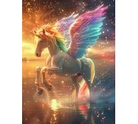Diamond Painting licorne aile, Diamond Painting Adulte Enfant, DIY Peinture Diamant 20x30 cm, 5d Complet Diamant Kit, Strass Point de Croix Cristal Art pour Murale Décoration Femmes Cadeaux 0b-147