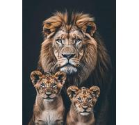 Diamond Painting Lion 5D DIY Broderie Diamant Kit Complet Afrique du Sud, Peinture Diamant Artisanat, Strass Point de Croix Painting Adultes Débutants pour Decoration Murale Chambre 80x120cm FC-252