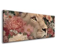 Diamond Painting Lion Diamond Painting Adulte Grand Format 70x140cm, Peinture Diamant Fleur Broderie Diamant DIY Loisirs Créatifs Adultes Toile Peinture Kit pour Decoration Maison Murale -zzg25088Q