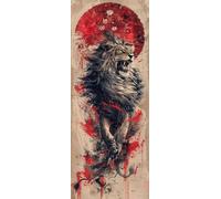 Diamond Painting Lion, Rond Full Drill Peinture Numero Adulte Parapluie, Kit Broderie Canevas Kit Complet Adulte, Strass Cristal Art Peinture Diamant pour Decoration Maison Cadeau 50x130cm Model-21421