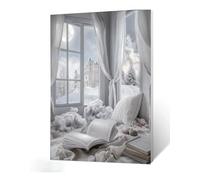 Diamond Painting Livre Diamant Painting Canapé 5D DIY Full Drill Broderie Diamant Kit Complet, Diamond Paintings Petit Format pour Adultes Débutants, Activité Manuelle, Décoration Noel 70x140cm I0-313