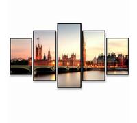 Diamond Painting Lot de 5, 5D Diamond Painting Londres, Toile Peinture Diamant Couverture Complète Activité Manuelle Adulte pour Tableau Decoration Murale Chambre Bureau Ville (Trois Tailles) PZSH4386