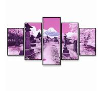 Diamond Painting Lot de 5, Diamond Painting Mont Fuji, Toile Peinture Diamant Couverture Complète Activité Manuelle Adulte pour Tableau Decoration Murale Chambre Bureau Japon (Trois Tailles) PZSH-4159