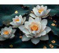 Diamond Painting Lotus Peinture Diamant Adulte, 5D Fleur Diamant Painting Kit Complet, DIY Strass Broderie Point de Croix Loisirs Créatifs Adultes, Décoration Murale Maison Cadeaux 20x30 cm H-1031