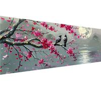 Diamond Painting Lune, 5D Bricolage Diamond Painting Kit Complet, Oiseau Diamant Painting Adulte Kits, 150x60cm Diamond Painting Paysage Artisanat Strass Kit Point de Croix, Decoration Maison Cadeaux