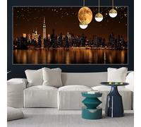 Diamond Painting Lune Broderie Diamant Grand Format 60x120 cm Peinture Diamant Kit Complet, DIY Diamond Painting Enfant Strass Cristal Point de Croix Activité Manuelle Adulte, Décoration Ville y-w226