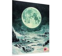 Diamond Painting Lune Diamant Painting Adulte Enfant, Planète Peinture Diamant Adulte Kit Complet 5D Bricolage Diamond Peinture Strass Point de Croix Kit pour Decor Murale Cadeau Femme 80x110cm J-19
