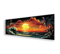 Diamond Painting Lune Diamond Painting Adulte Grand Format 80x240 cm, Peinture Diamant Adulte Océan Broderie Diamant Kit, DIY 5D Strass Point de Croix Art pour Decoration Murale, Cadeau Femme K0-112