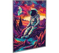 Diamond Painting Lune, DIY Ville Diamond Painting Adulte, Peinture Diamant Activité Manuelle Adulte Kit, Bricolage Diamant Broderie Point de Croix Cristal Arts Artisanat pour Home Decor 70x90cm W-790