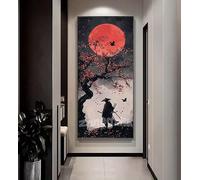 Diamond Painting Lune Peinture Diamant Adulte/Débutant, Samouraï Diamond Painting Adulte Grand Format 140 x 70 cm, DIY 5D Diamant Painting XXL Broderie Diamant Kit Complet, pour Murale Décoration