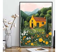 Diamond Painting Maisons Diamond Painting Adulte, Peinture Diamant Cactus Broderie Diamant 5D DIY Diamant Mosaik Strass Point de Croix Loisirs Créatifs pour Decoration Murale 50x70 cm -ly25082S7