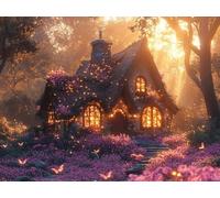 Diamond Painting Maisons Diamond Painting Adulte, Peinture Diamant Paysage Tableau Strass Diamant Loisirs Créatifs Crystal Art Broderie Point de Croix pour Decoration Murale 120x90CM -lsy250107A