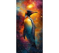 Diamond Painting Manchot Kit Diamond Painting Adulte Ciel éToilé Peinture Diamant Activité Manuelle Adulte Broderie Diamant 5D DIY Full Drill Rond Artisanat Kits, Murale Décoration 80x160cm 2-4M155O