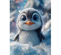 Diamond Painting Manchot, Neige Diamond Painting Adulte, 5D DIY Cristal Strass Point de Croix Peinture Sets, Peinture Diamant Kit Complet Enfant, pour comme Cadeau femmes décoratif 100x135cm 0U-672