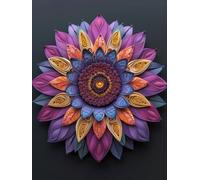 Diamond Painting Mandala, Peinture Diamant Fleur Diamond Painting Adulte Grand Format 20x30 cm, 5D DIY Broderie Diamant Point de Croix Loisirs Créatifs Adultes pour Decoration Maison -zjn2506XN