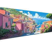 Diamond Painting Mer Diamond Painting Adulte Ville Diamant Paintings Adulte Débutant,5D Peinture Diamant,Images Ronde Diamants Enfant,Décoration Murale Maison Geburtstag Femme Cadeau 40x80cm YZ-787