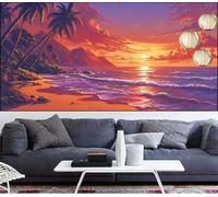 Diamond Painting Mer Égée Diamond Painting 30x60cm Peinture Diamant Adulte Coucher De Soleil Broderie Diamant Strass Point de Croix Peinture,Bricolage Mosaique Puzzle Artisanat kits,Décor Gifts LT-398