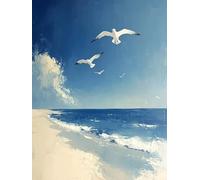Diamond Painting Mer Paysage Diamond Painting Adulte Débutant, DIY Activité Manuelle Adulte, Broderie Diamant Crystal Art CréAtifs Peinture pour Décorations Murale Maison, Cadeau 90x120cm - 1F72C